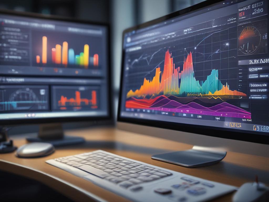 A high resolution close up of a sleek data analytics