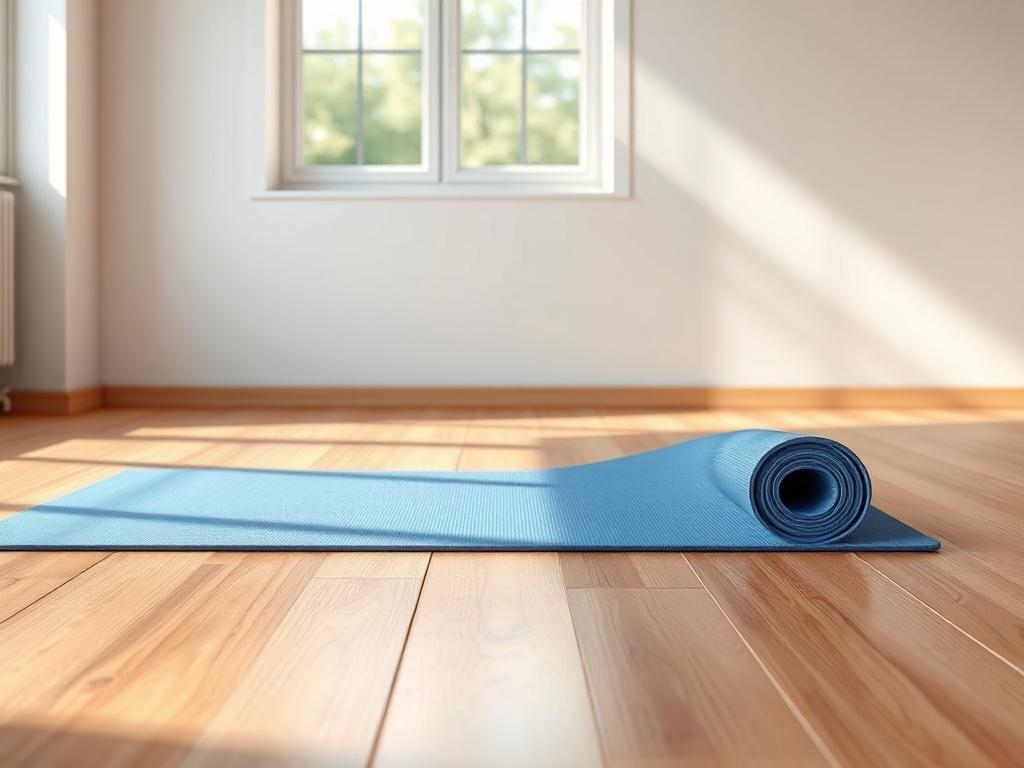 A realistic high resolution image of a Premium Yoga Mat