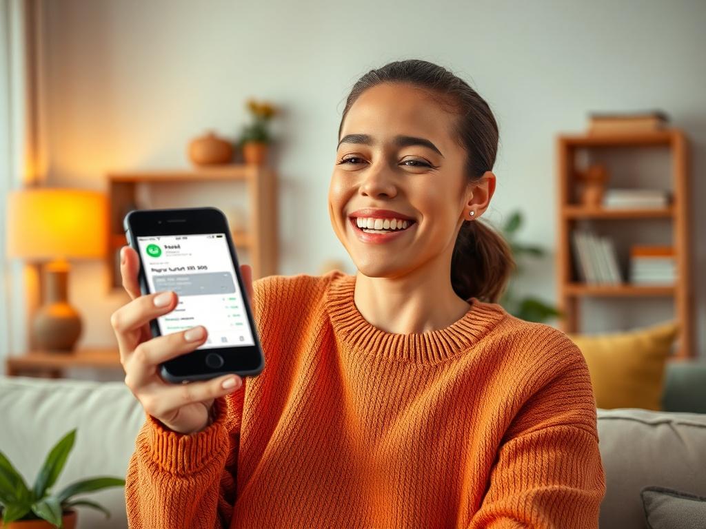 An inviting scene of a person joyfully receiving a payment