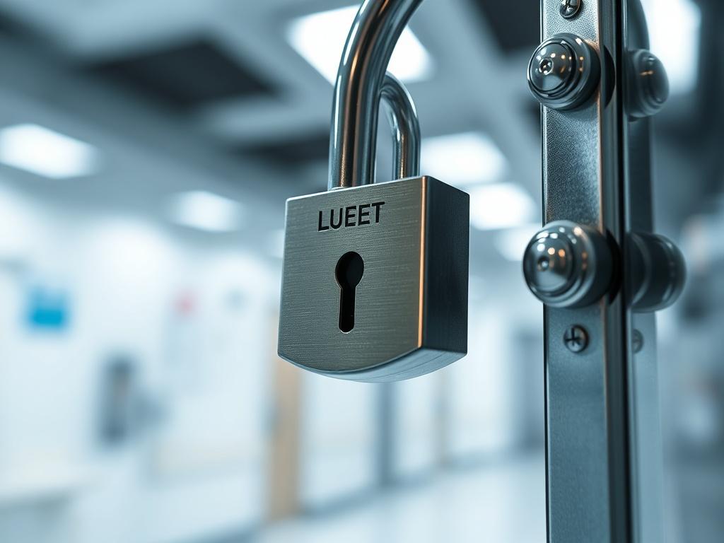 A close up shot of a secure lock symbolizing confidentiality,