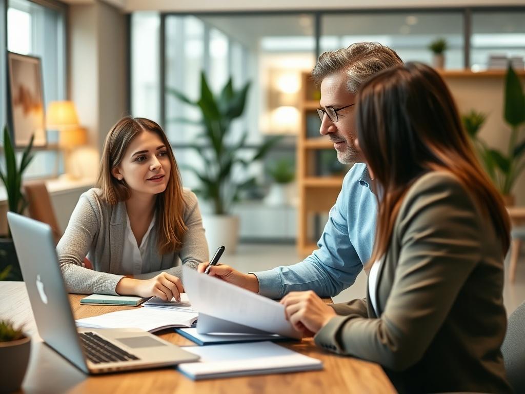 A close up shot of a property manager discussing details