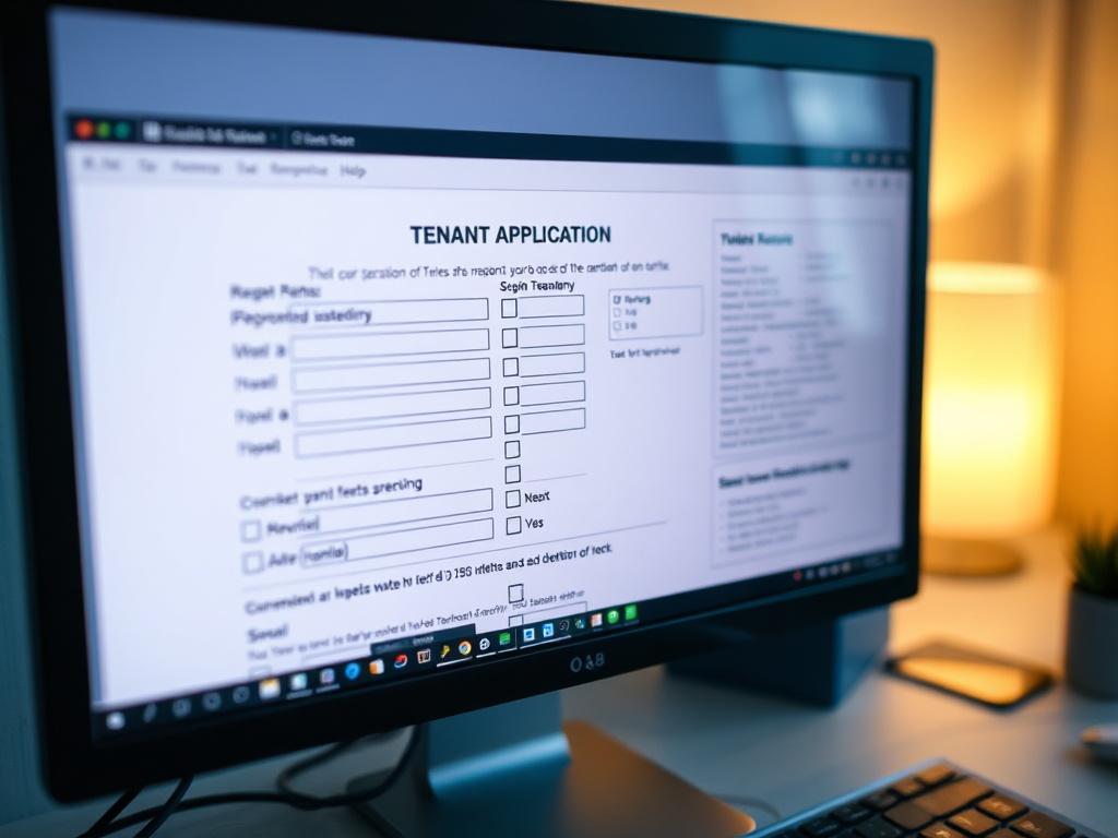 A close up of a computer screen displaying a tenant