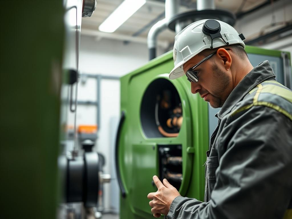 A close up shot of a skilled technician inspecting a