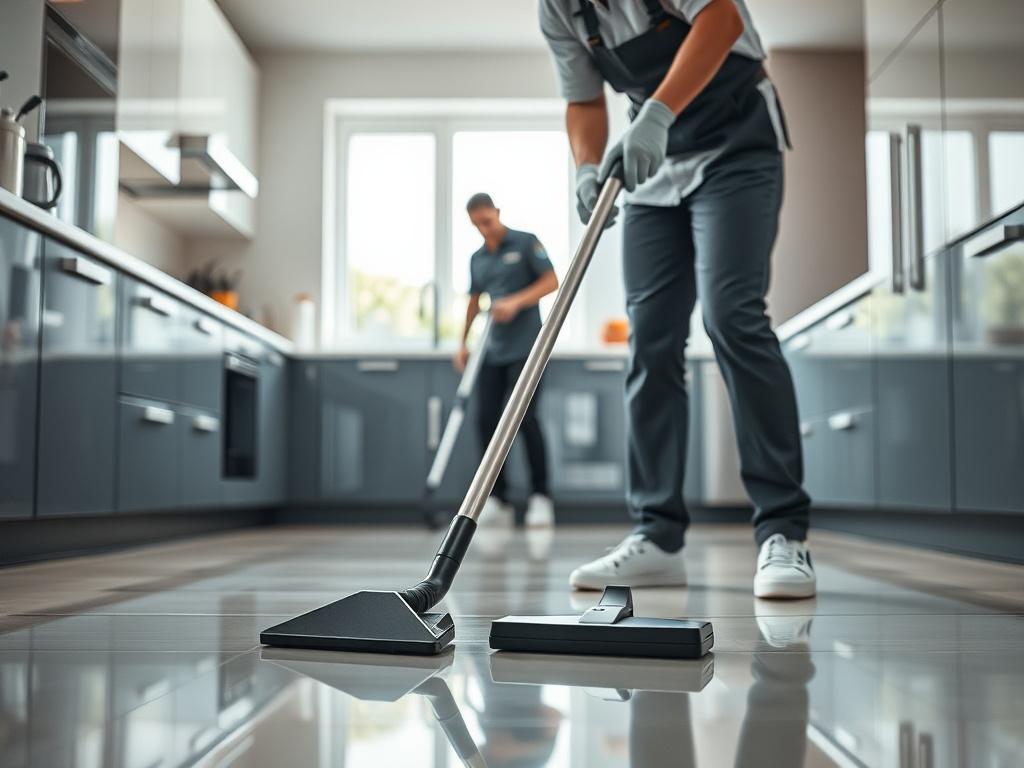 A close up shot of a professional cleaner in a