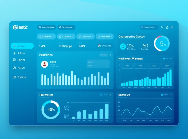 Service business dashboard app for customer management and metrics tracking