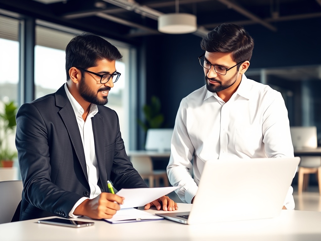 Consultant discussing career planning with student