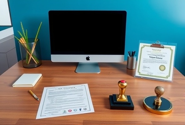 Professional notary workspace