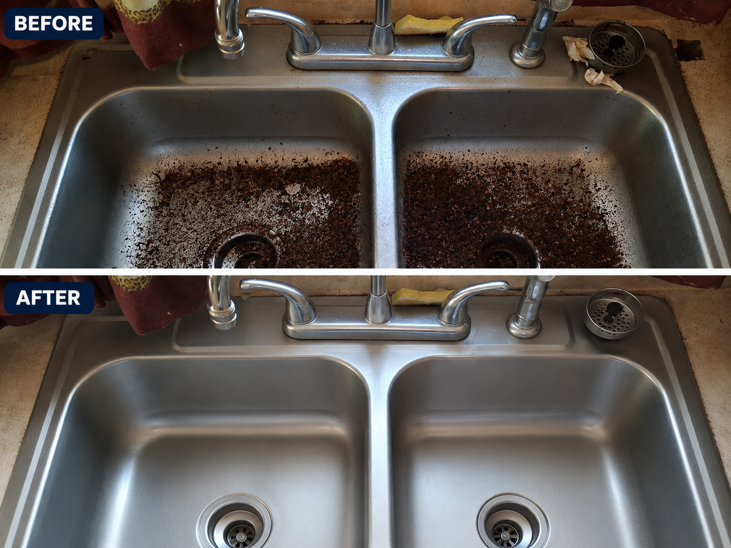 Before and after transformation results