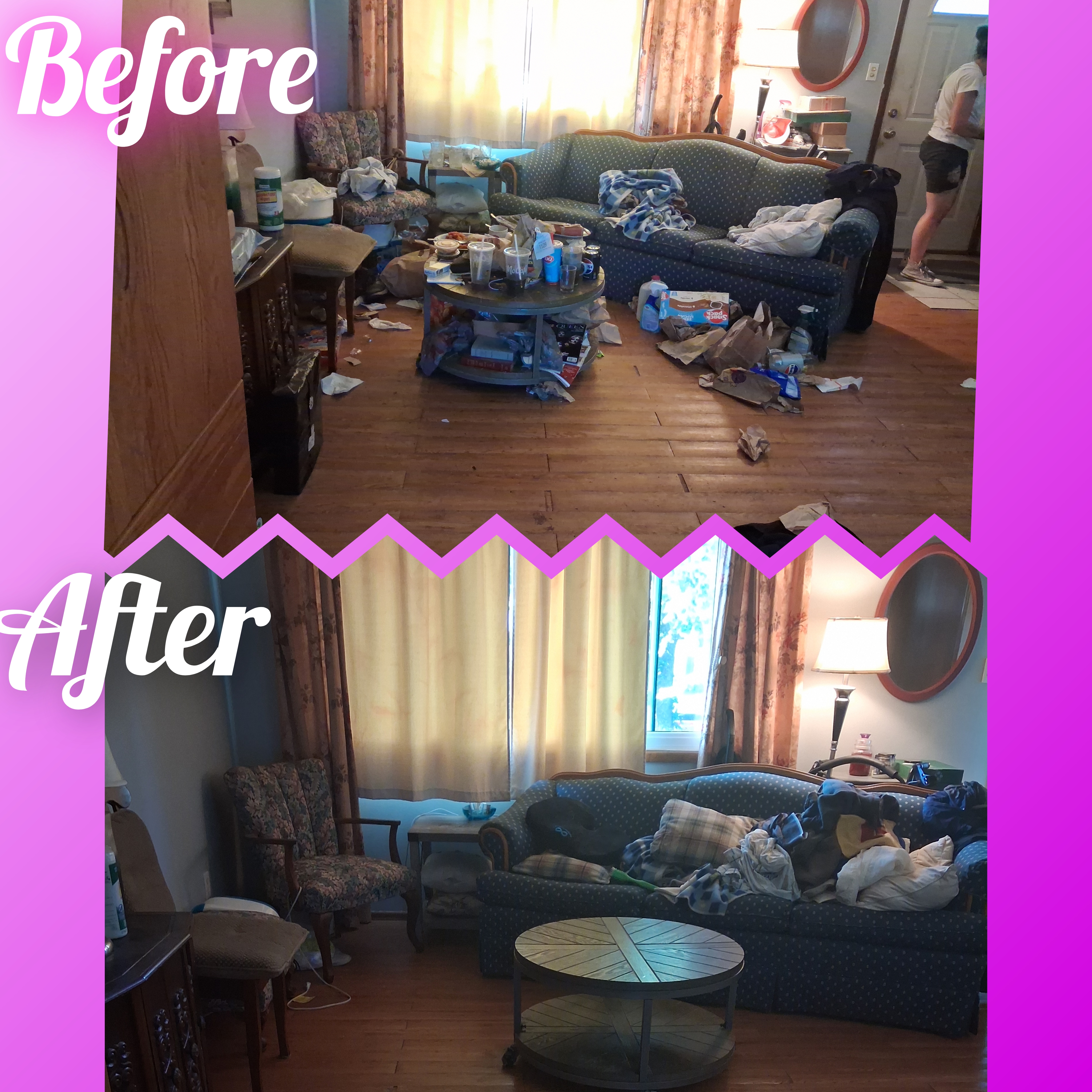 Kitchen cleaning before and after