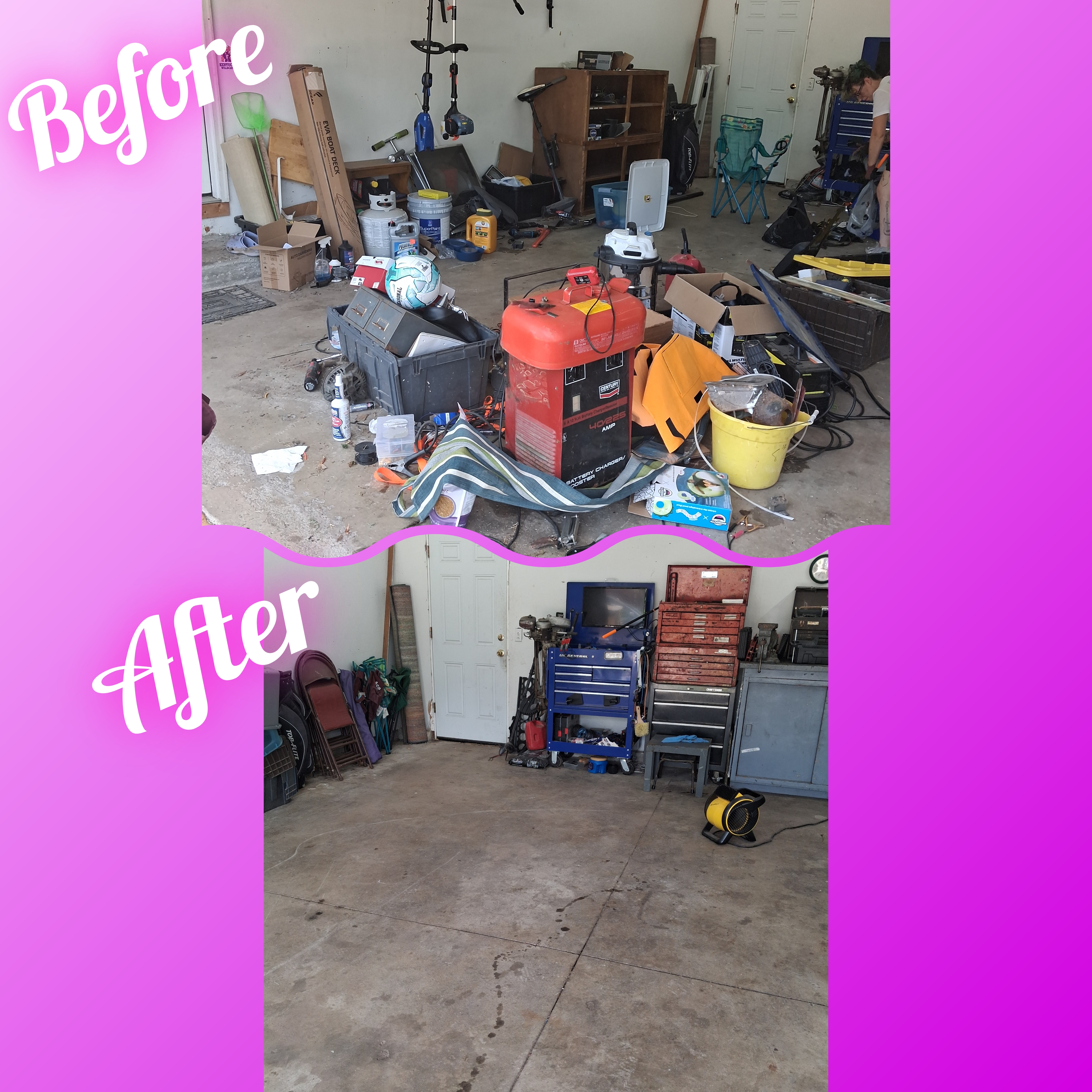 Kitchen before and after cleaning