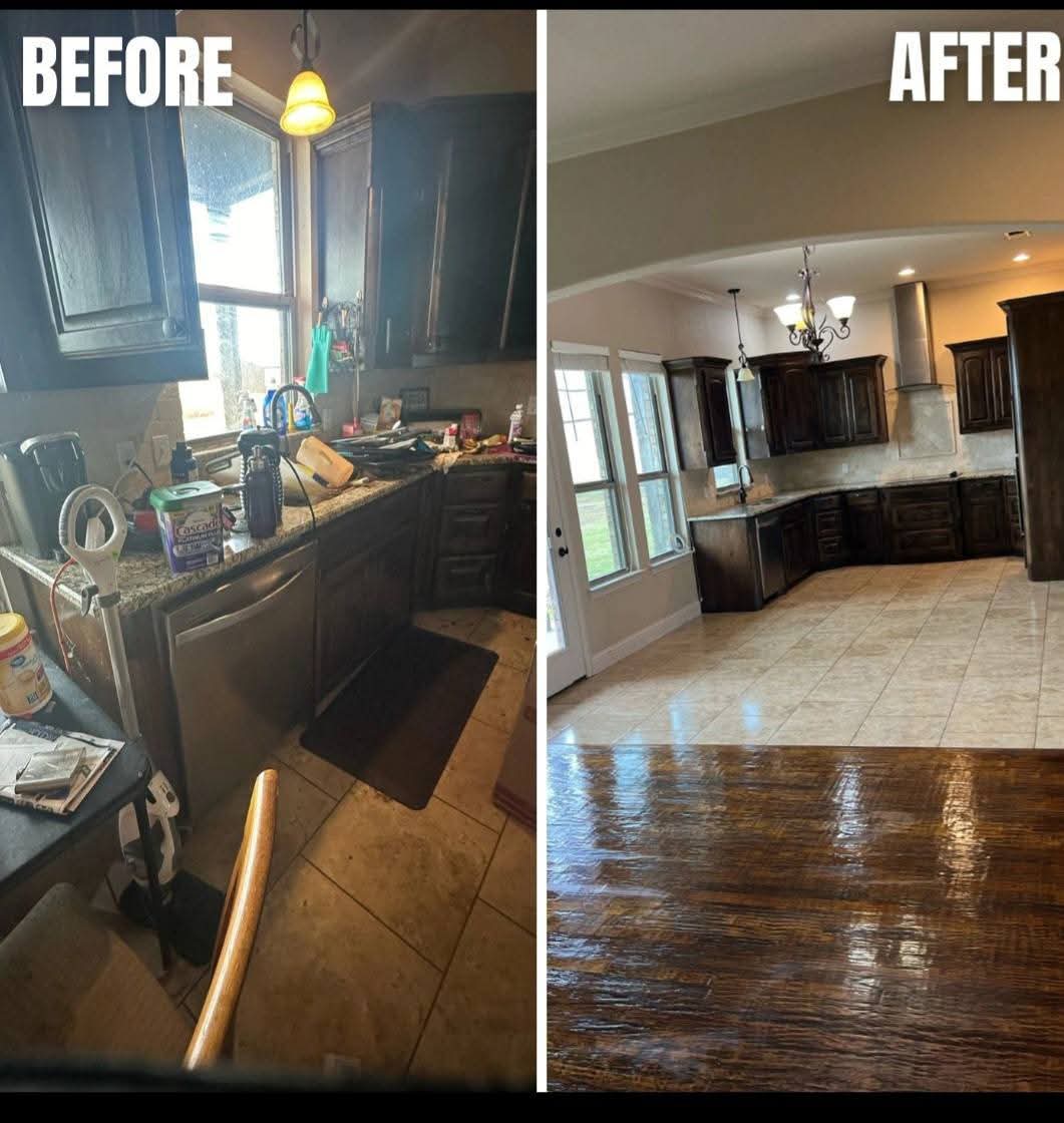 Before and after cleaning transformation