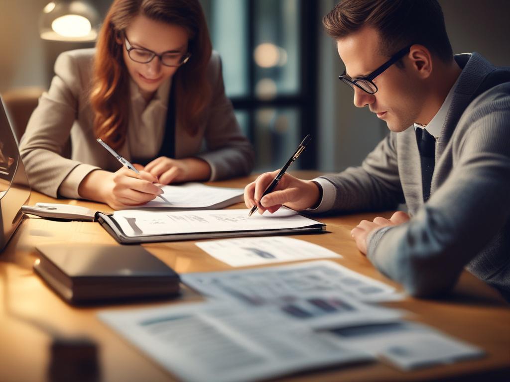 A focused shot of a financial planner discussing a personalized
