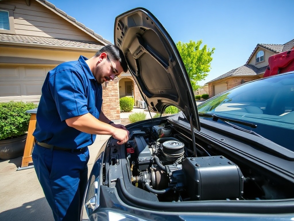 Professional mobile mechanic providing on-site automotive service