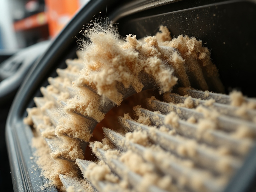 Clogged air filter from West Texas dust storms