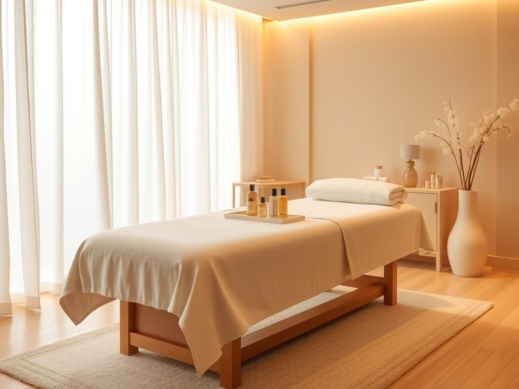 Create a serene, high resolution image of a cozy skincare