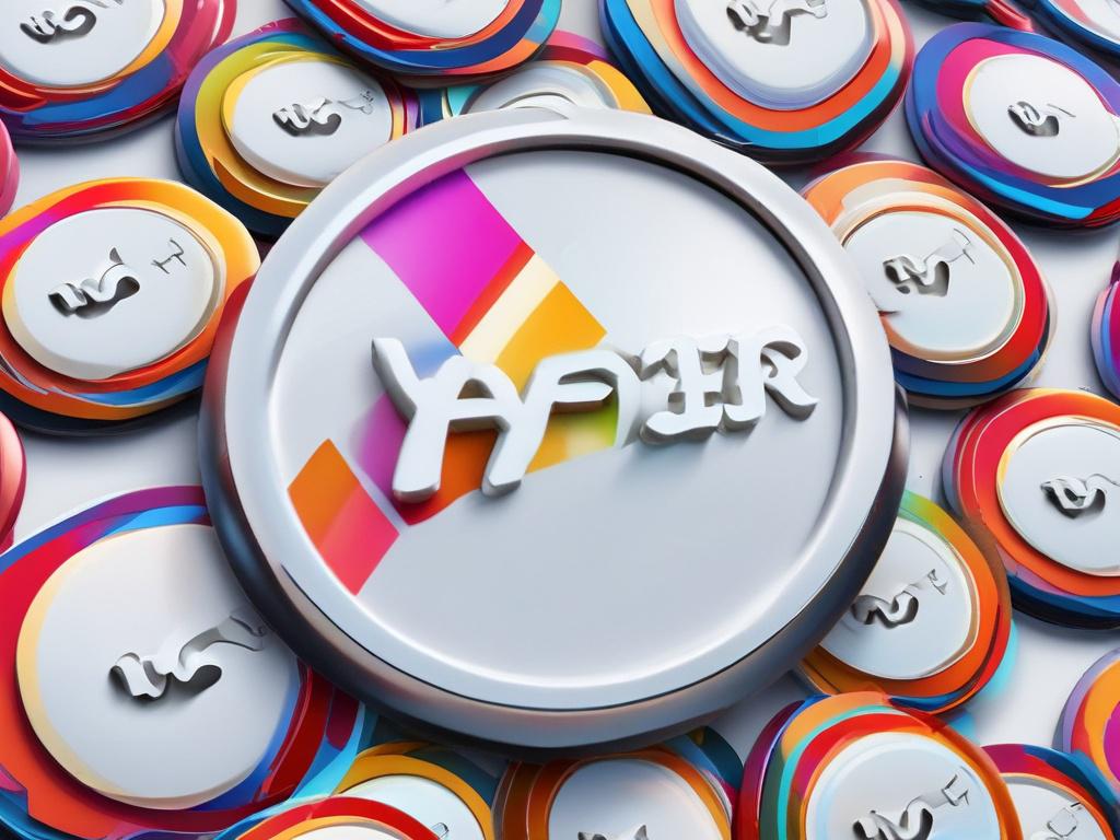 A hyper realistic close up shot of a modern logo