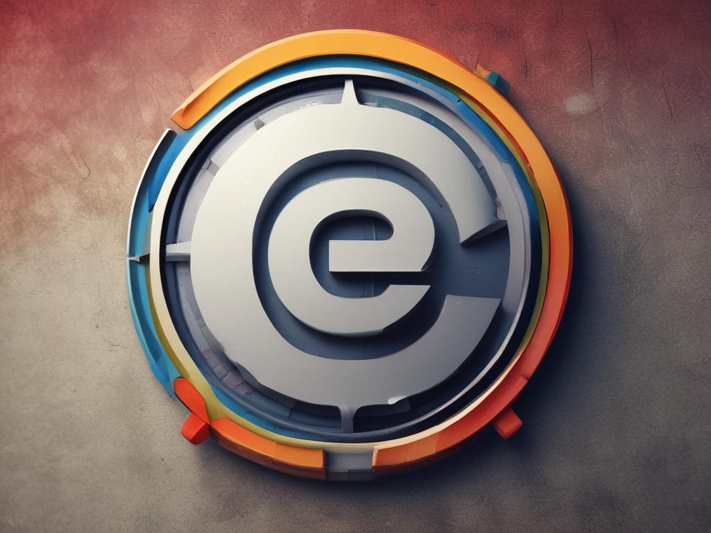 A close up of a redesigned logo on a textured