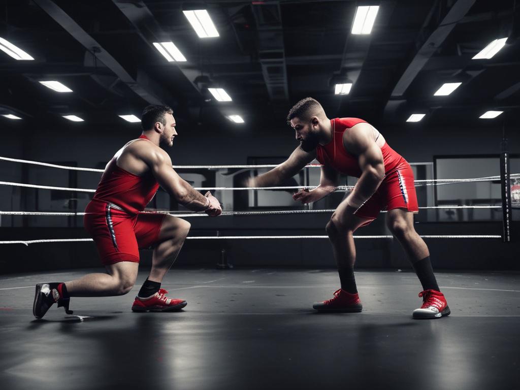 An intimate coaching session between a trainer and an athlete