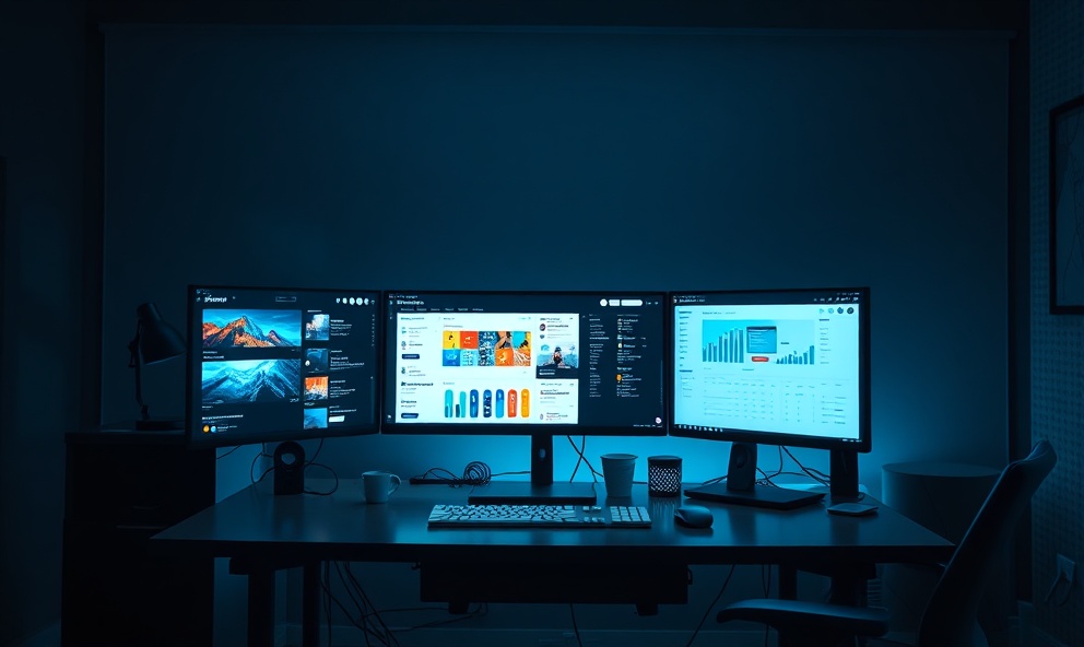 Modern creative digital studio workspace