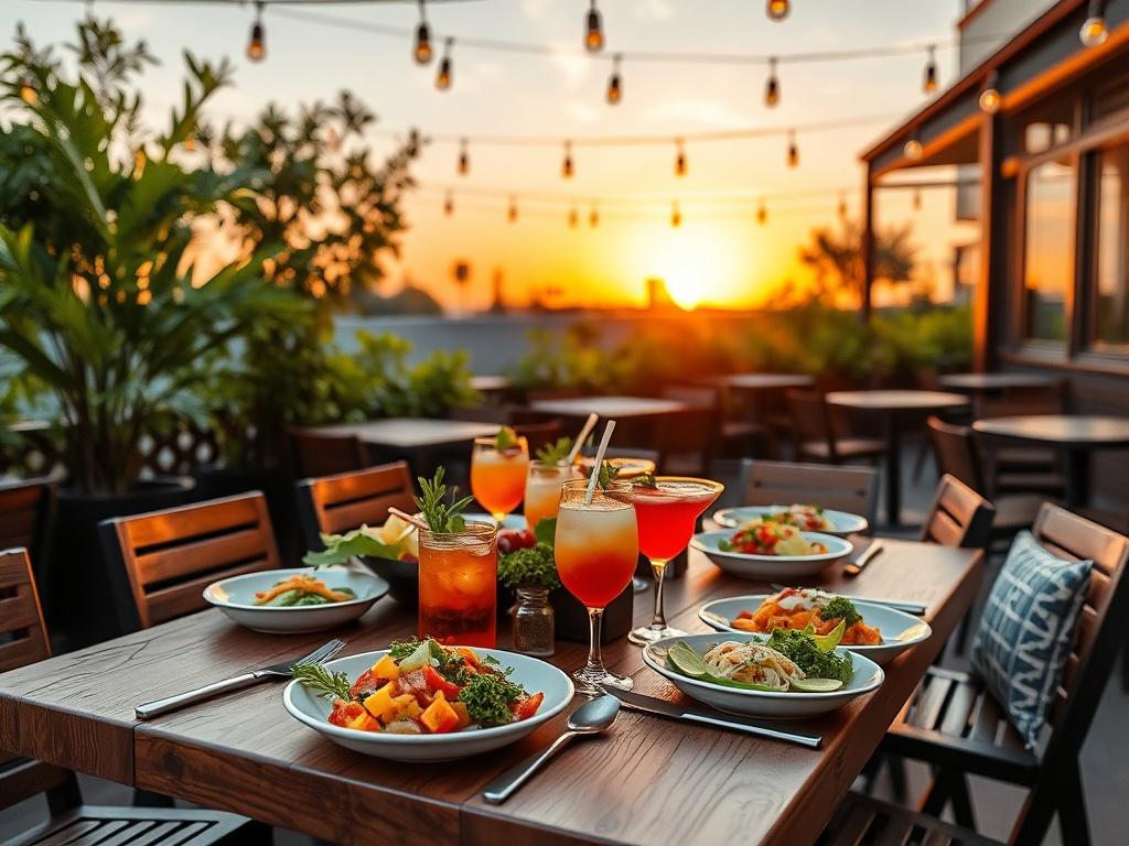 A beautifully arranged outdoor dining setup at The Patio Compton,