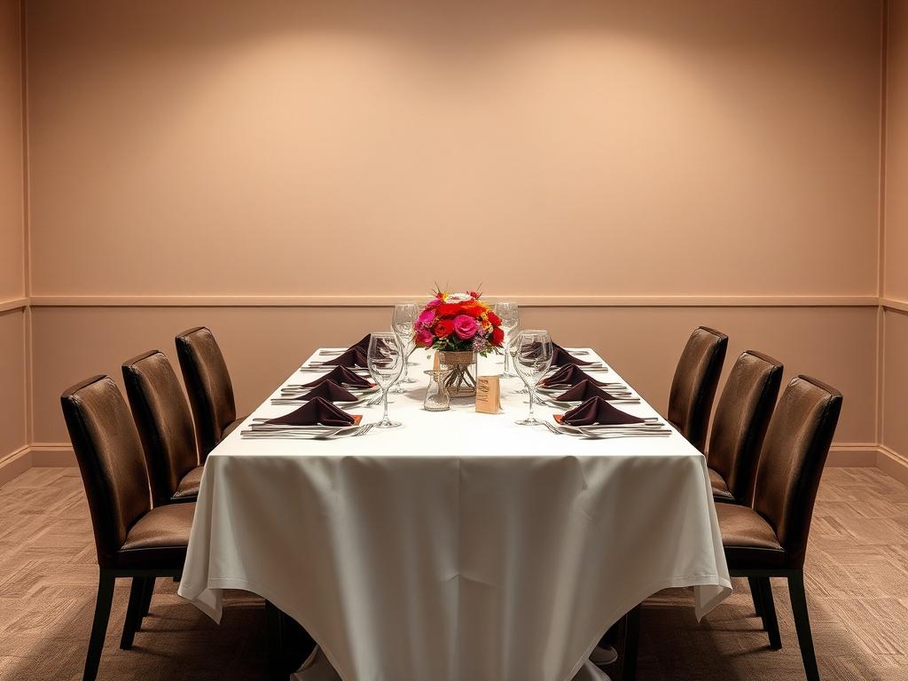 A realistic high resolution of a private dining table set