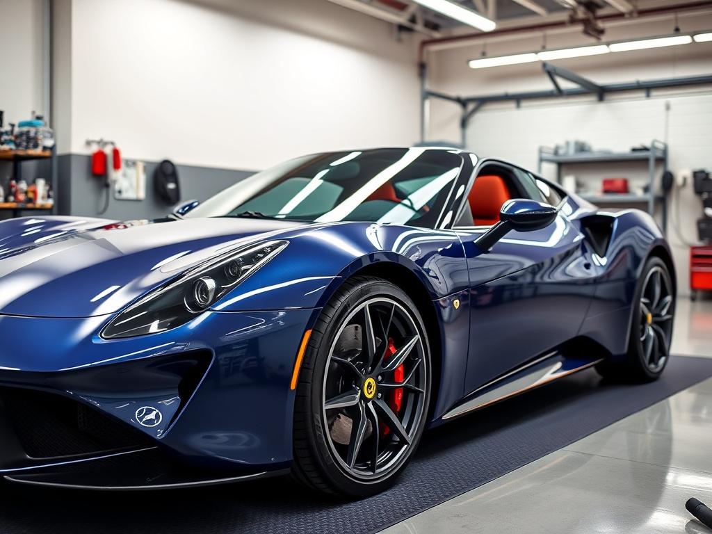 A high resolution image showcasing a pristine Italian sports car