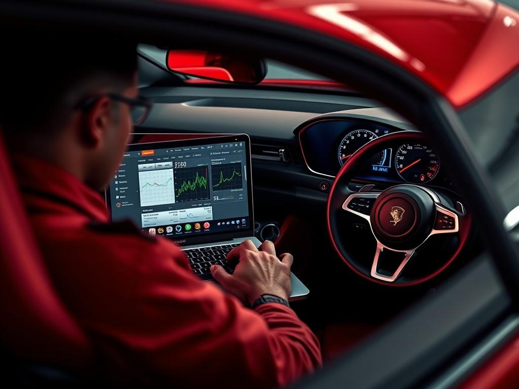 A detailed, high resolution image of an Italian car's dashboard