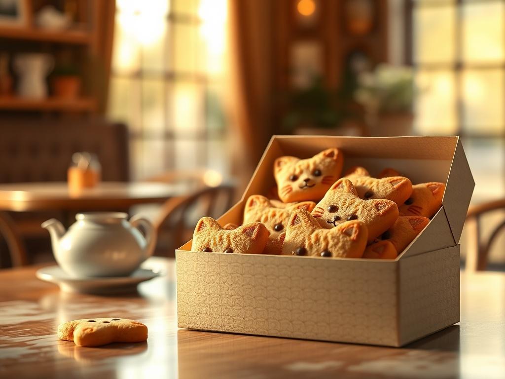 A high resolution image of a box of cat shaped