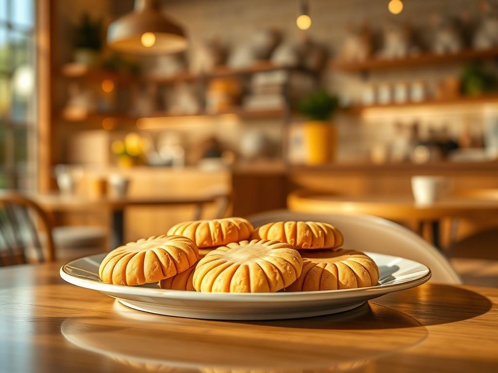 A high resolution of a plate of Whisker Cookies on