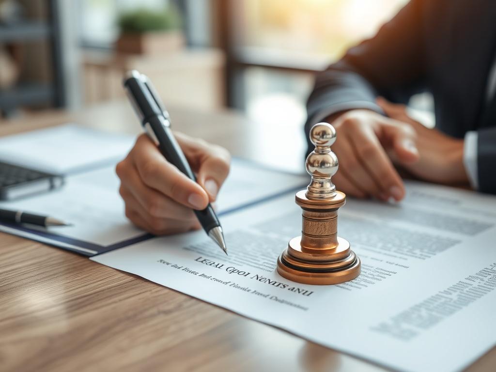 A close up of legal documents being signed by a
