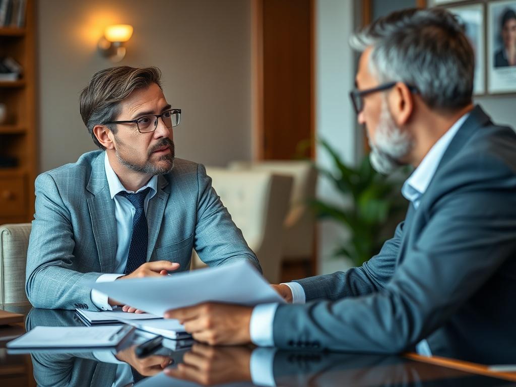 A close up shot of a financial advisor discussing exit