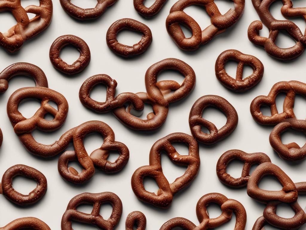 chocolate pretzels, gourmet snacks, crunchy, sweet and salty