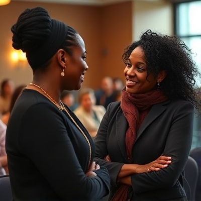 Black women having a meaningful conversation