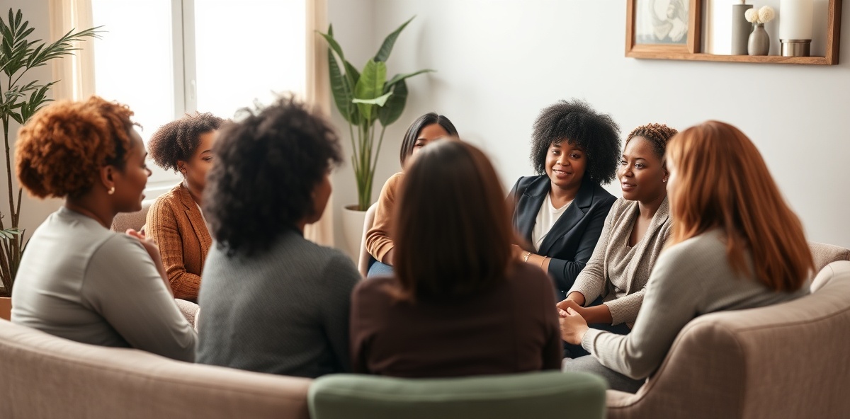 Women in supportive coaching circle
