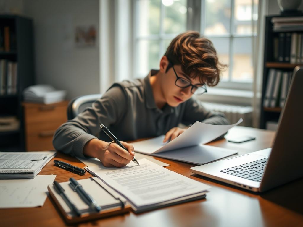 A high resolution close up of a student sitting at