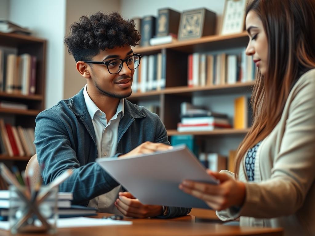 A close up shot of a student discussing with an