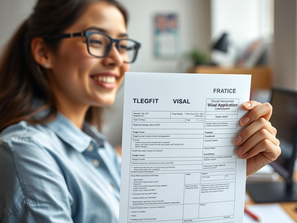 A close up shot of a student holding a visa