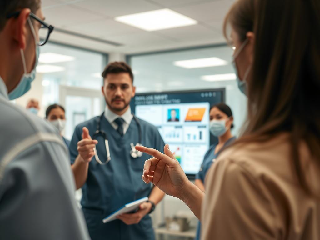 A hyper realistic close up shot of a healthcare professional