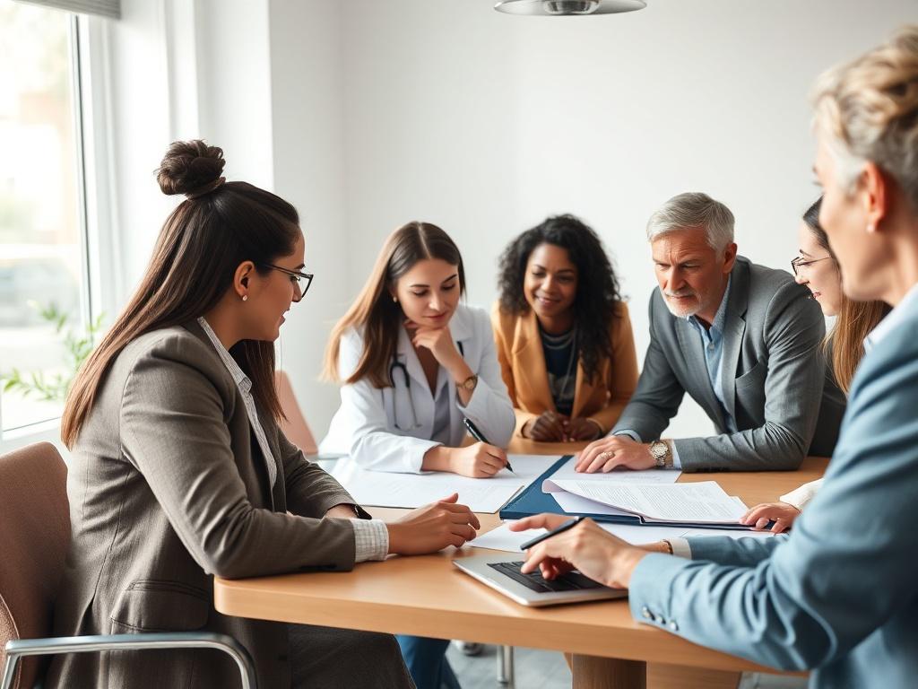 A hyper realistic close up shot of a diverse team