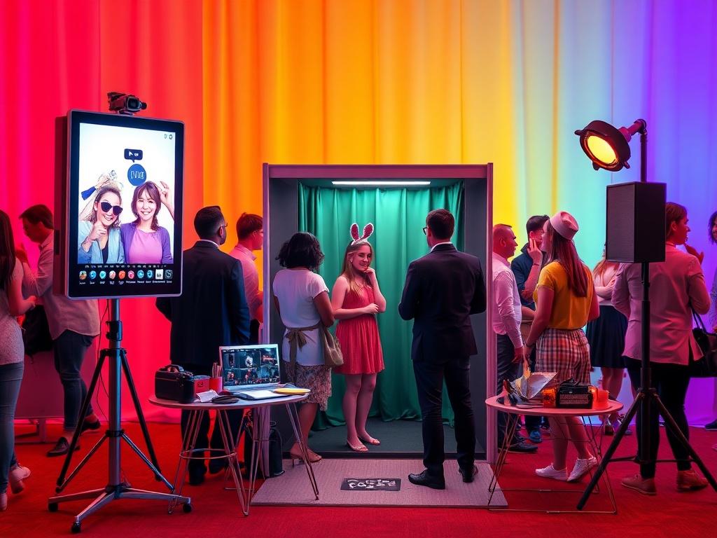 A simple yet stylish booth setup at a social event,