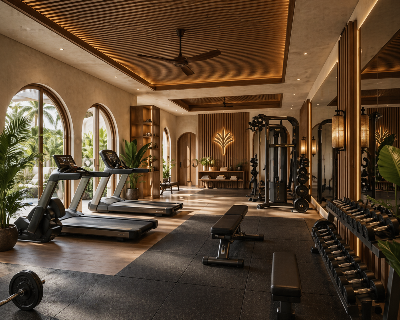 Modern gym facility with fitness equipment