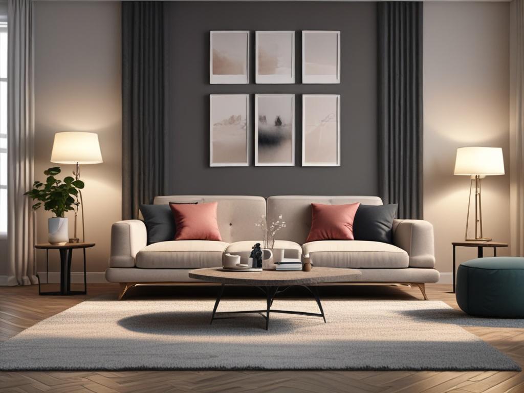 A close up shot of a beautifully designed living room