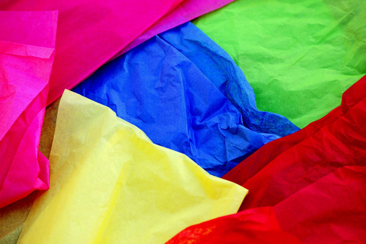 Bright and colorful crepe paper for arts and crafts