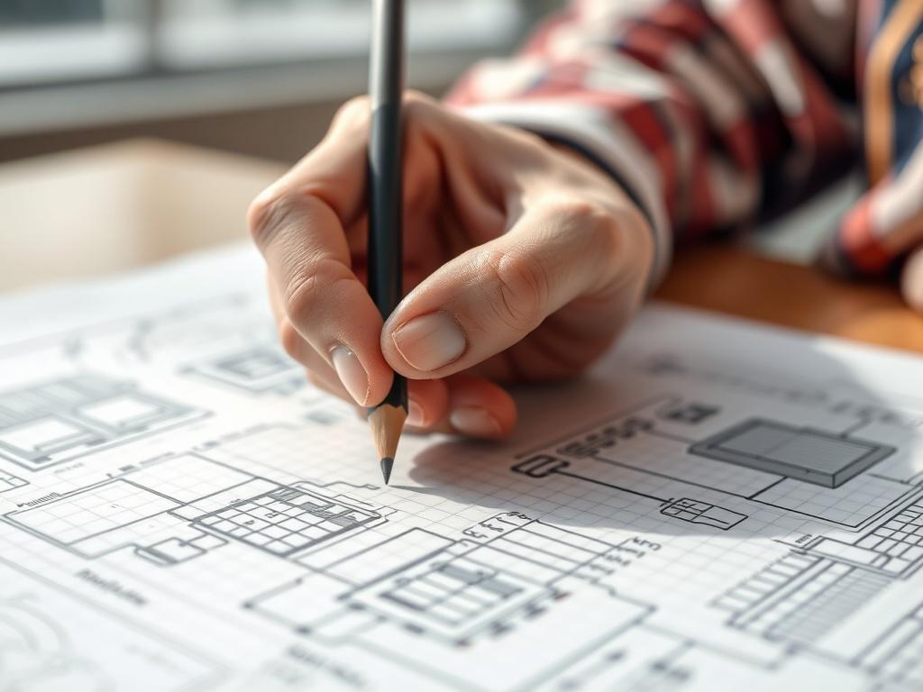 A close up shot of a student's hand sketching a