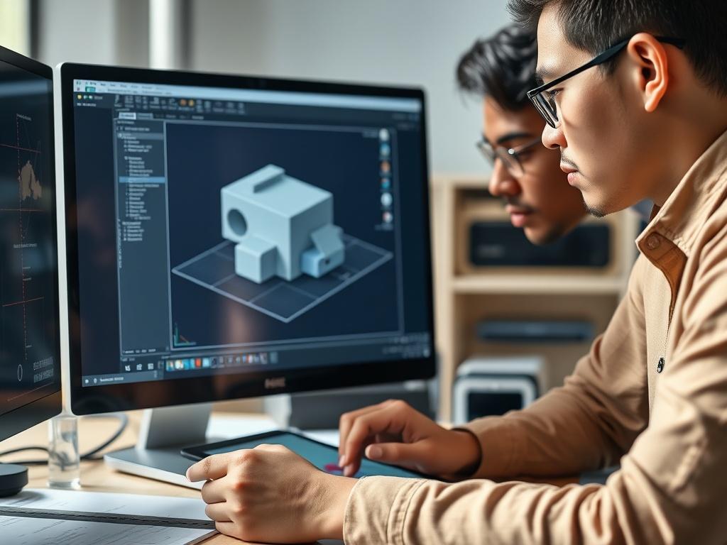 A close up shot of a 3D CAD model on