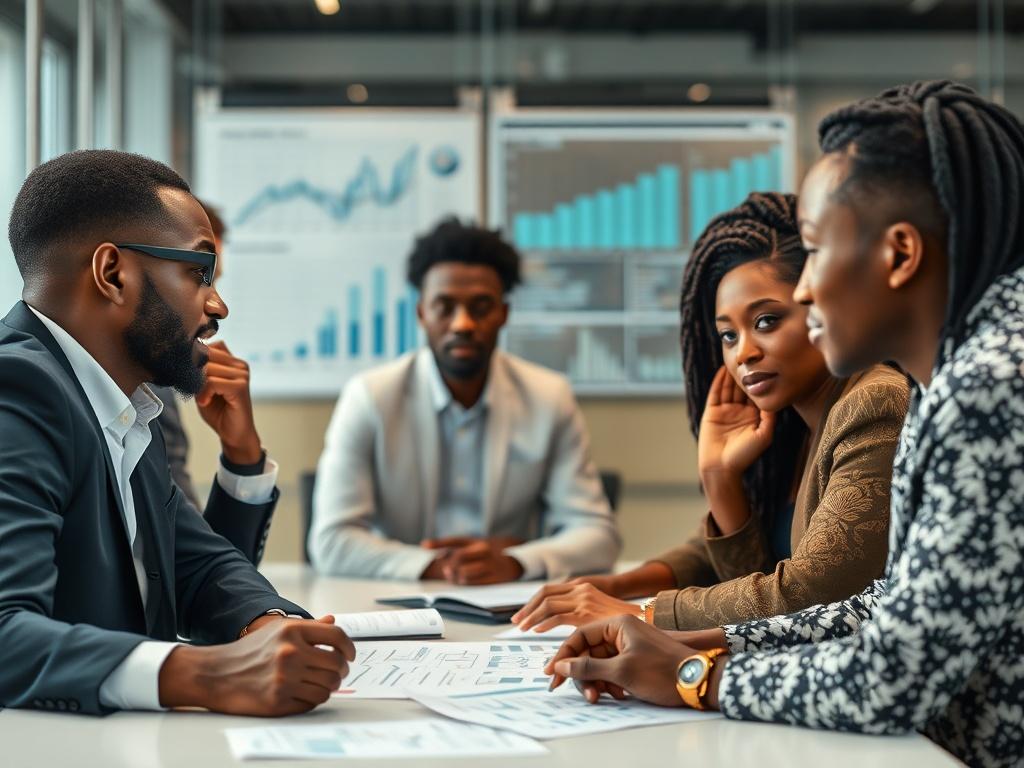 A realistic high resolution depicting a diverse group of African