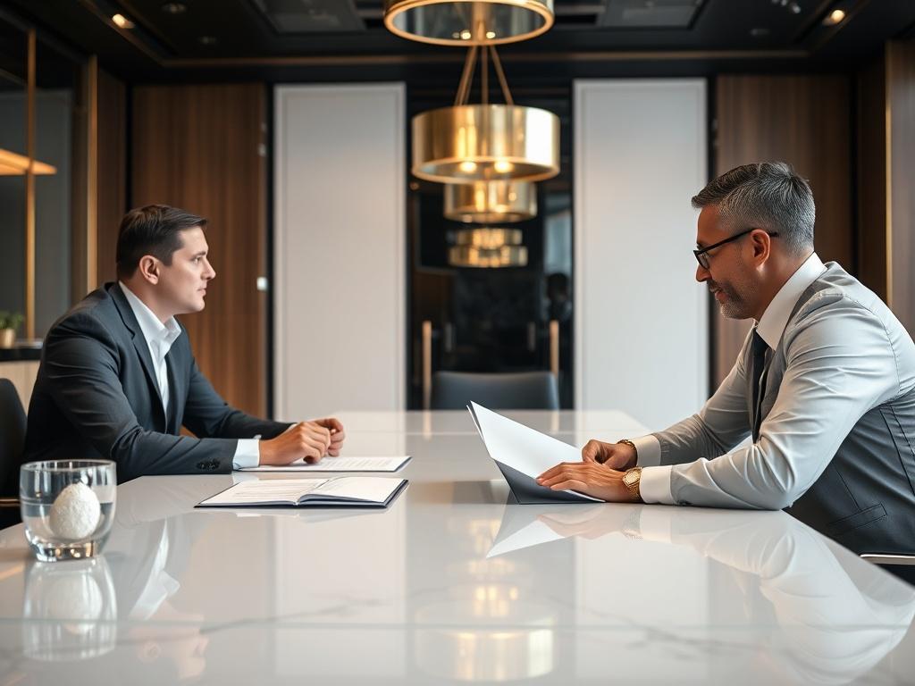 A close up shot of a professional discussing private lending