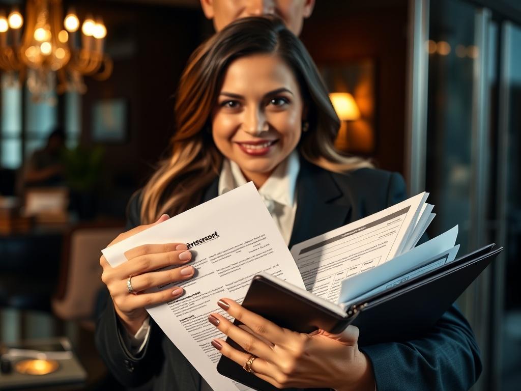 A close up shot of a confident professional holding a