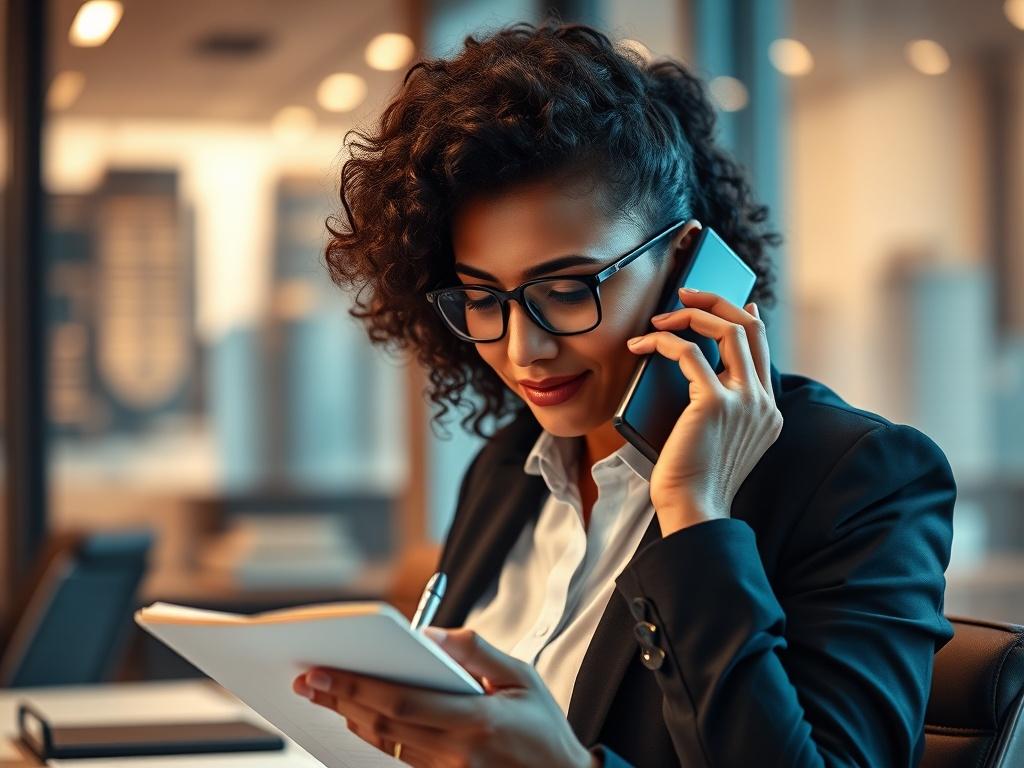 A close up shot of a business professional on the