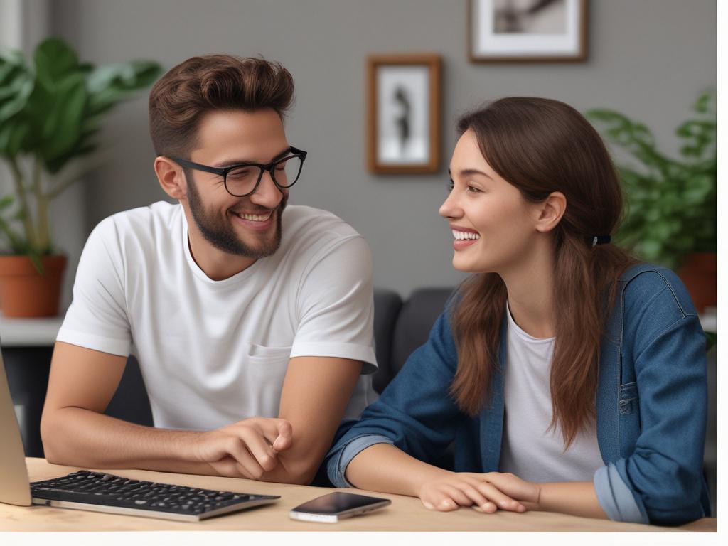 A realistic high resolution of two individuals engaged in a